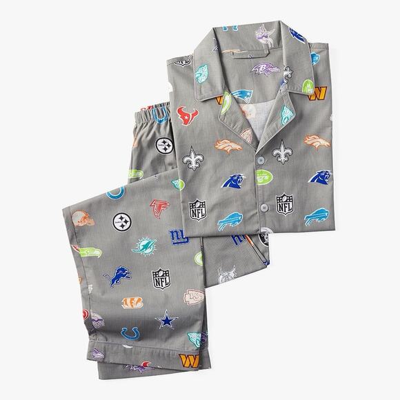 Pottery Barn x NFL Football Team Logo Pajama Set PJ Cotton Adult Size Large NWT - Picture 1 of 7